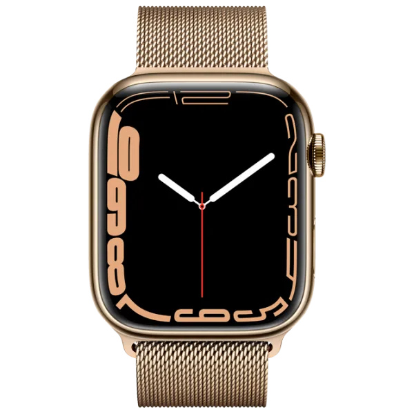 Ceas inteligent Apple Watch Series 7 + Cellular MKJY3WB/ A/ Gold/ Oțel inoxidabil/ Gold Milanese Loop photo 2