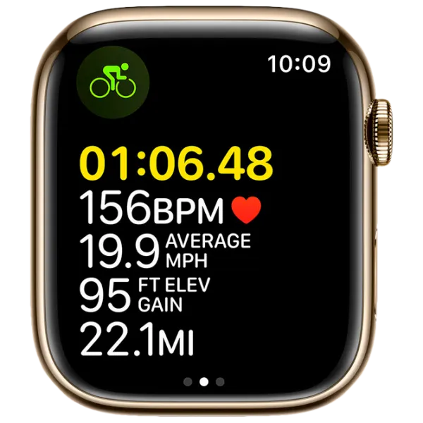 Ceas inteligent Apple Watch Series 7 + Cellular MKJY3WB/ A/ Gold/ Oțel inoxidabil/ Gold Milanese Loop photo 5