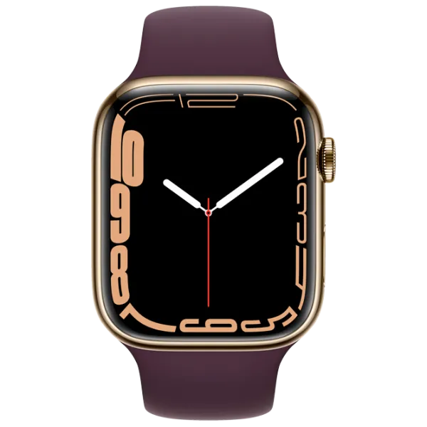 Ceas inteligent Apple Watch Series 7 + Cellular MKJX3WB/ A/ Oțel inoxidabil Gold/ Dark Cherry Sport photo 2