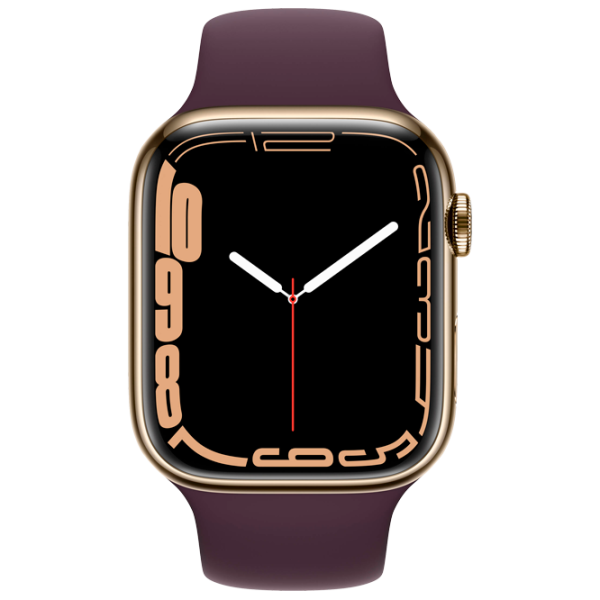 Ceas inteligent Apple Watch Series 7 + Cellular MKJX3WB/ A/ Oțel inoxidabil Gold/ Dark Cherry Sport photo 2