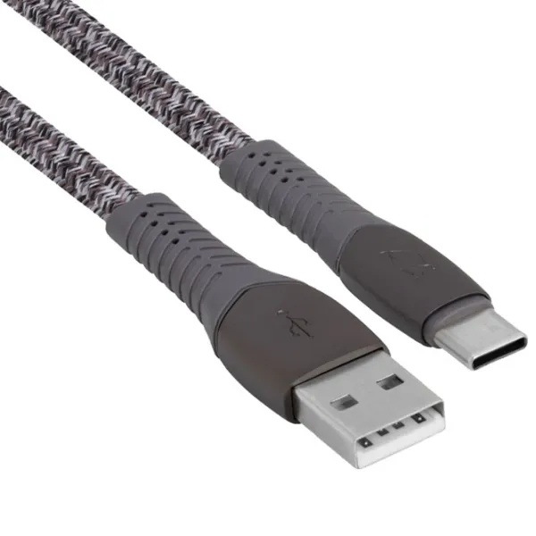 Кабель для телефона PS6102 RivaCase USB Type-A + USB Type-C 1.2 м/ Серый photo 2