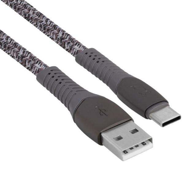 Кабель для телефона PS6102 RivaCase USB Type-A + USB Type-C 1.2 м/ Серый photo 2