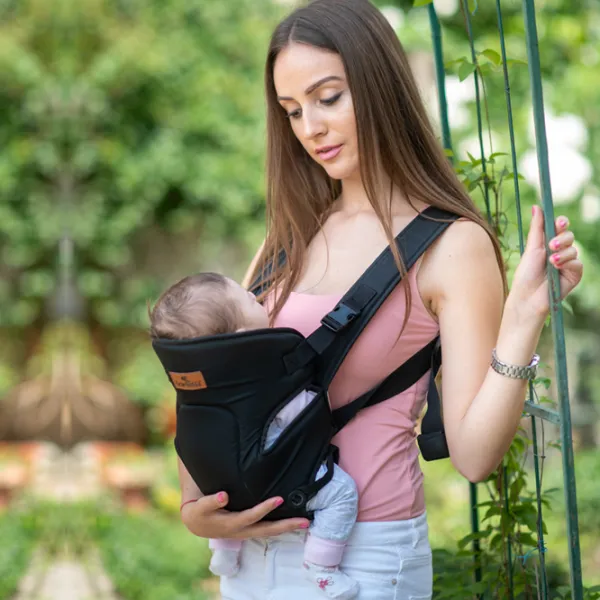 Marsupiu pentru copii Lorelli BABY CARRIER BETWEЕN (10010130003) 9 kg/ Black photo 4