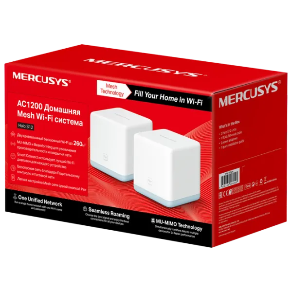 Mesh Wi-Fi Mercusys Halo S12 Mesh Wi-Fi/ Белый photo 4