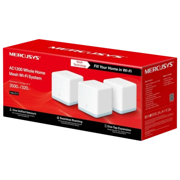 Mesh Wi-Fi Mercusys Halo S12 Mesh Wi-Fi/ Белый photo 3