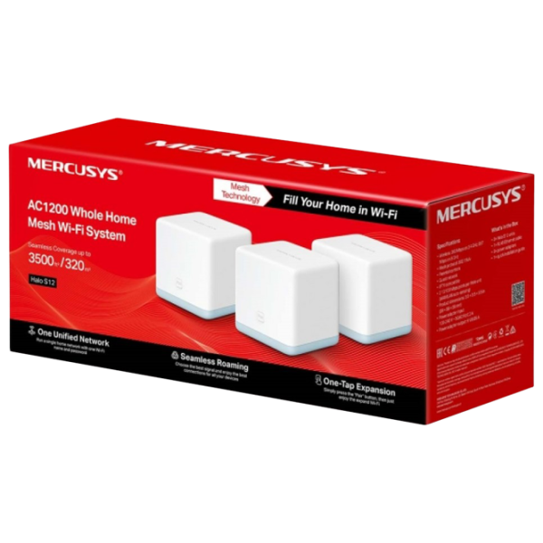 Mesh Wi-Fi Mercusys Halo S12 Mesh Wi-Fi/ Белый photo 3