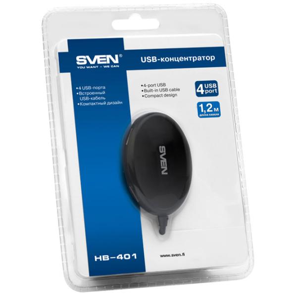 USB Hub Sven HB-401 USB Type-A/ Черный photo 4
