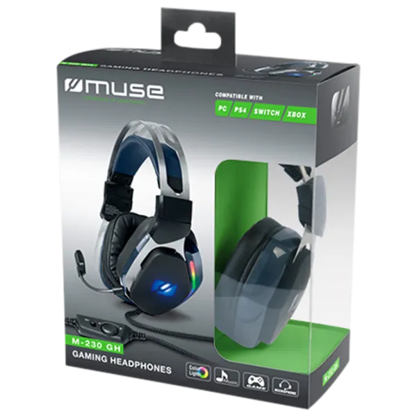 Наушники Muse M-230 GH Серебристый Черный Проводная/ Игровой photo 2