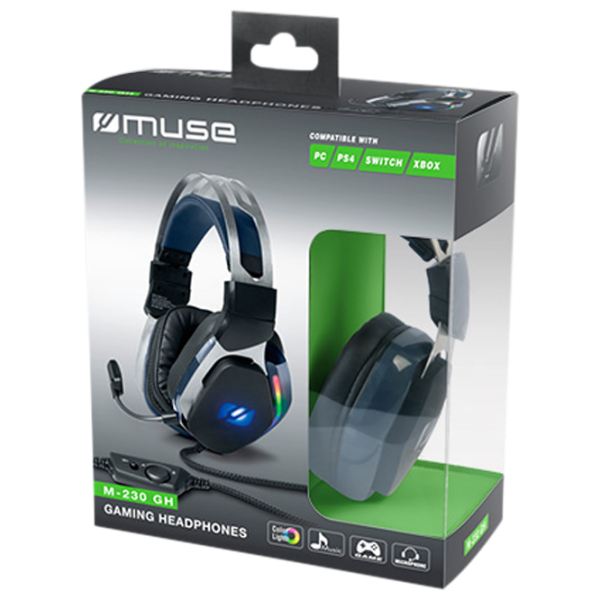 Наушники Muse M-230 GH Серебристый Черный Проводная/ Игровой photo 2