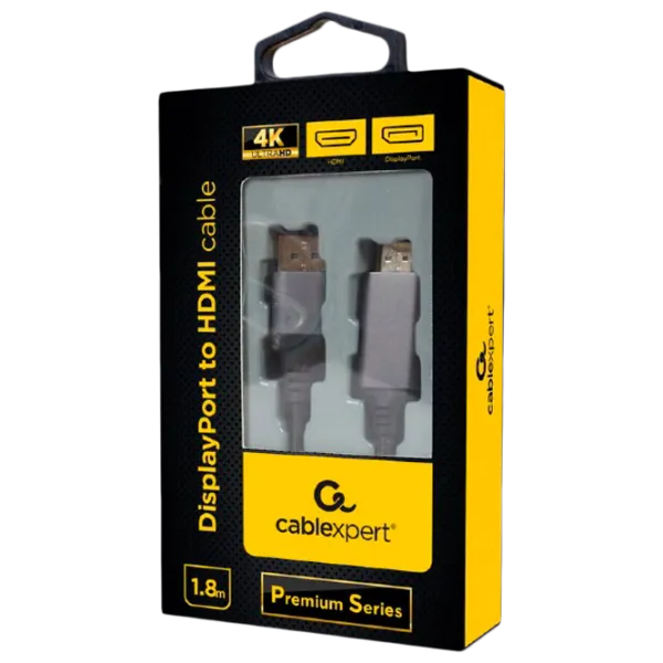 Cablu video Cablexpert HDMI + DisplayPort 1.8 m/ Black photo 2