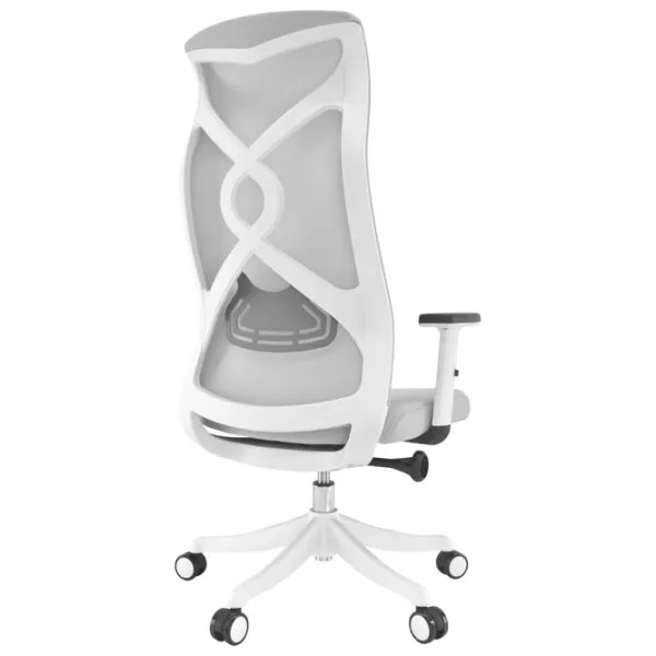 Fotoliu de birou DecoPrim Forest Pânză, plasă acrilică/ White photo 3