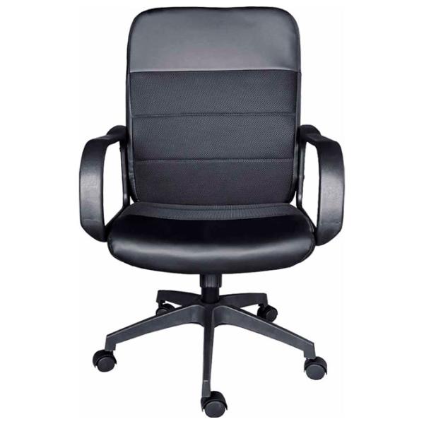 Fotoliu de birou DecoPrim 9016 Plasă acrilică, piele artificială/ Black photo 2 Fotoliu de birou DecoPrim 9016 Plasă acrilică, piele artificială/ Black photo 2