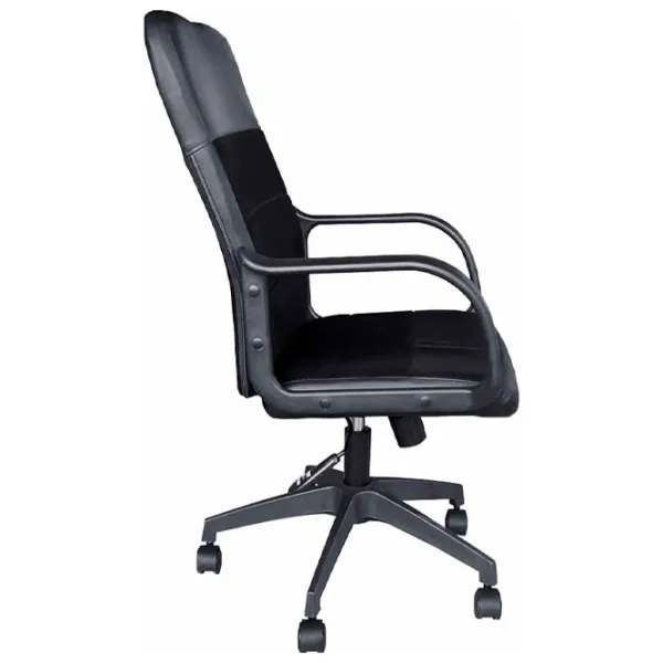 Fotoliu de birou DecoPrim 9016 Plasă acrilică, piele artificială/ Black photo 4 Fotoliu de birou DecoPrim 9016 Plasă acrilică, piele artificială/ Black photo 4