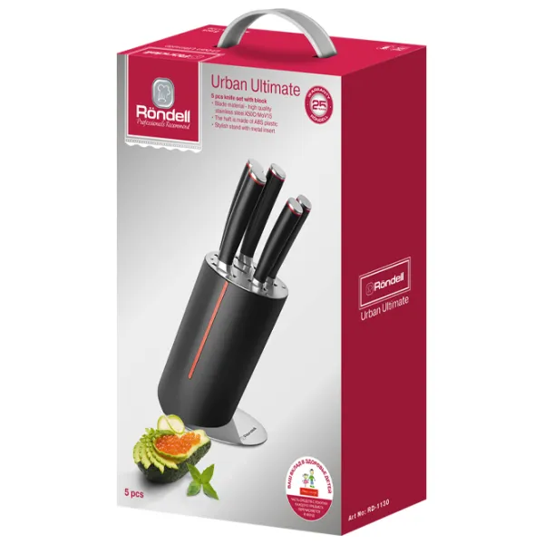 Set de cuțite Rondell RD-1130 Oțel inoxidabil/ Black photo 7