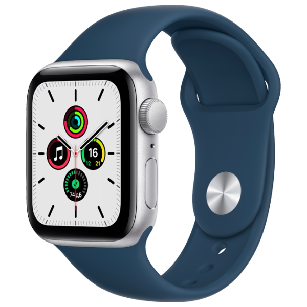 Умные часы Apple Watch SE + GPS MKNY3/ Серебристый/ Abyss Blue Sport photo 2 Умные часы Apple Watch SE + GPS MKNY3/ Серебристый/ Abyss Blue Sport photo 2