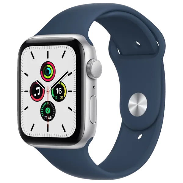 Умные часы Apple Watch SE + GPS MKQ43/ Серебристый/ Abyss Blue Sport photo 2 Умные часы Apple Watch SE + GPS MKQ43/ Серебристый/ Abyss Blue Sport photo 2