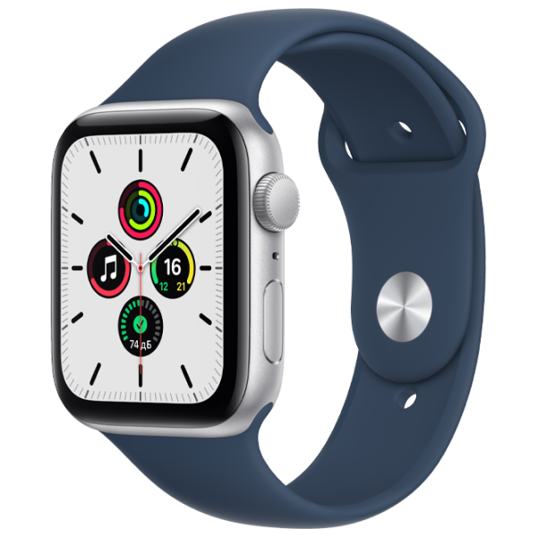Умные часы Apple Watch SE + GPS MKQ43/ Серебристый/ Abyss Blue Sport photo 2 Умные часы Apple Watch SE + GPS MKQ43/ Серебристый/ Abyss Blue Sport photo 2