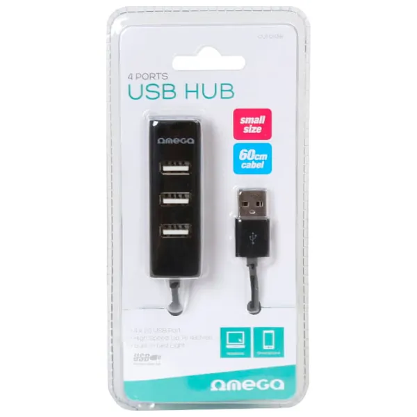 Адаптер Omega OUH243B USB 2.0/ Черный photo 3