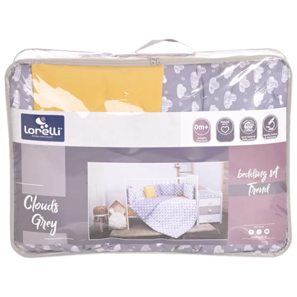Детское постельное бельё Lorelli Trend Set Ranforce Clouds (20800054901) Хлопок/ Серый photo 2