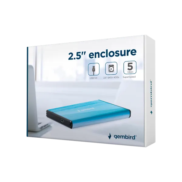 Carcasă externă pentru HDD Gembird EE2-U3S-3-R USB 3.0/ Blue photo 2