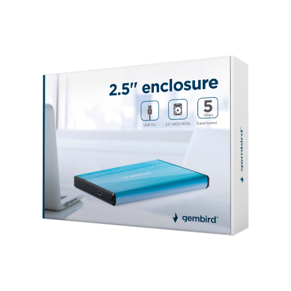 Carcasă externă pentru HDD Gembird EE2-U3S-3-R USB 3.0/ Blue photo 2