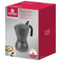 Гейзерная кофеварка Rondell RDA-1117 0.45л / Алюминий / Серый photo 5