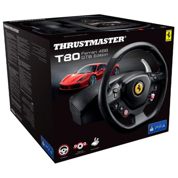 Volan Thrustmaster T80 Ferrari 488 GTB Edition Cu fir/ 11 buttons/ Black photo 5