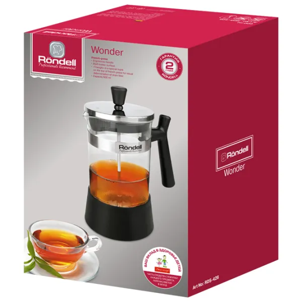 Presă franceză Rondell RDS-426 0.6 l/ Black photo 3