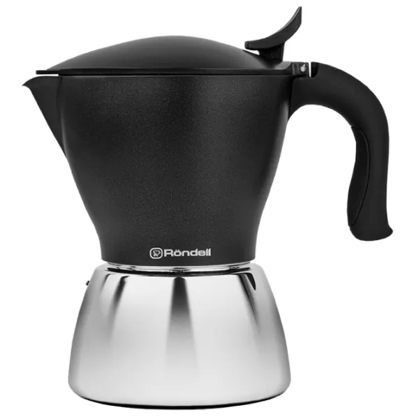 Гейзерная кофеварка Rondell RDS-1304 0.45л / Алюминий, Нержавеющая сталь / Черный photo 2