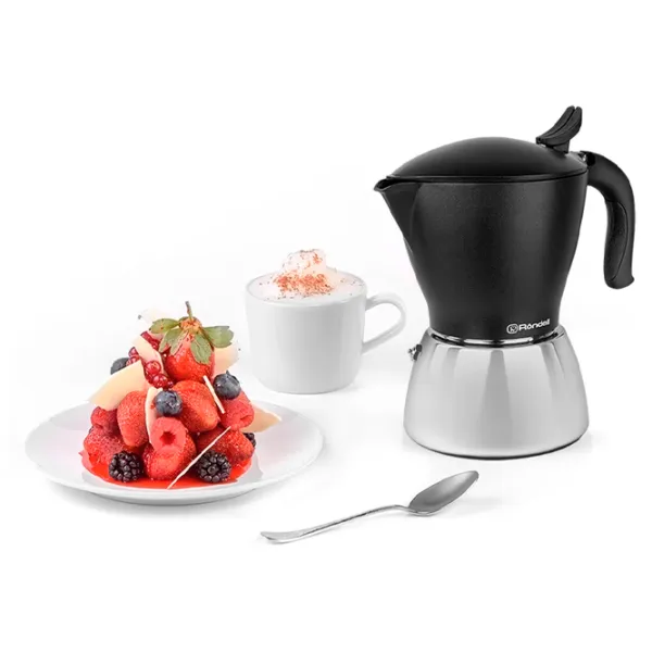 Гейзерная кофеварка Rondell RDS-1304 0.45л / Алюминий, Нержавеющая сталь / Черный photo 5