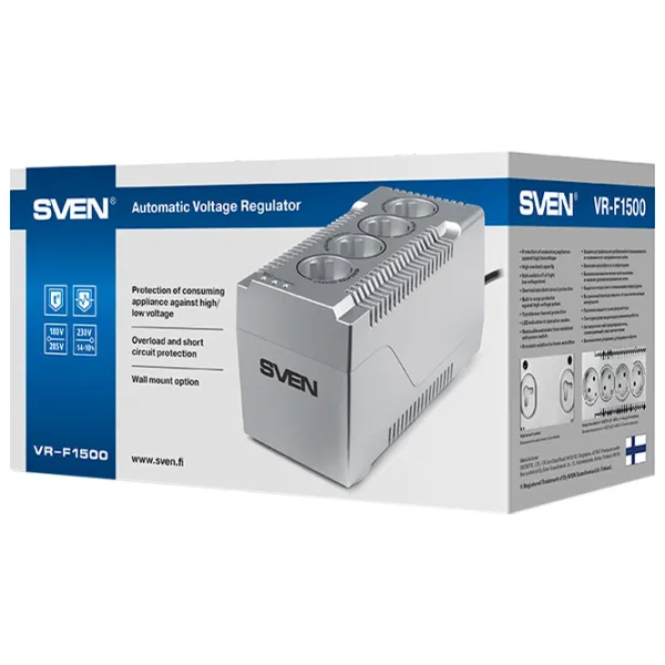 Stabilizator de tensiune Sven VR-F1500 Silver photo 6