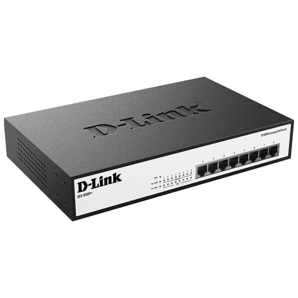 Switch D-Link DES-1008P+/ A1A Черный photo 2