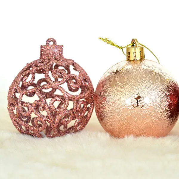 Jucării pentru brad Global Christmas PC1529 6 cm/ Rose photo 2