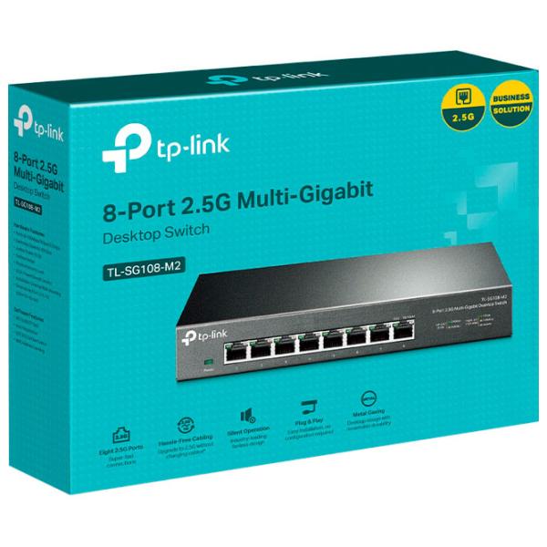 Switch TP-Link TL-SG108-M2 Черный photo 4 Switch TP-Link TL-SG108-M2 Черный photo 4