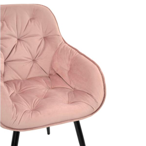 Scaun de bucătărie DecoPrim Daisy Stofă/ Pink Black photo 2