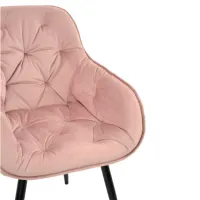 Scaun de bucătărie DecoPrim Daisy Stofă/ Pink Black photo 2