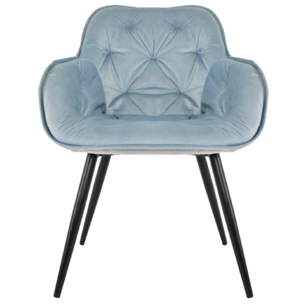 Scaun de bucătărie DecoPrim Daisy Stofă/ Light Blue Black photo 2