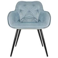 Scaun de bucătărie DecoPrim Daisy Stofă/ Light Blue Black photo 2