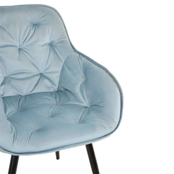 Scaun de bucătărie DecoPrim Daisy Stofă/ Light Blue Black photo 4