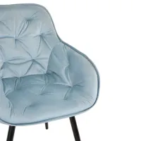 Scaun de bucătărie DecoPrim Daisy Stofă/ Light Blue Black photo 4