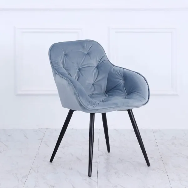 Scaun de bucătărie DecoPrim Daisy Stofă/ Light Blue Black photo 5