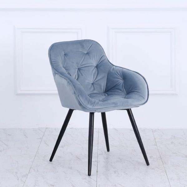 Scaun de bucătărie DecoPrim Daisy Stofă/ Light Blue Black photo 5