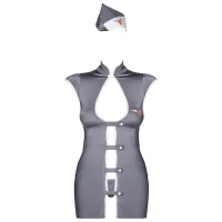 Set lengerie Obsessive Erotic Stewardess (S/ M) Gray photo 3