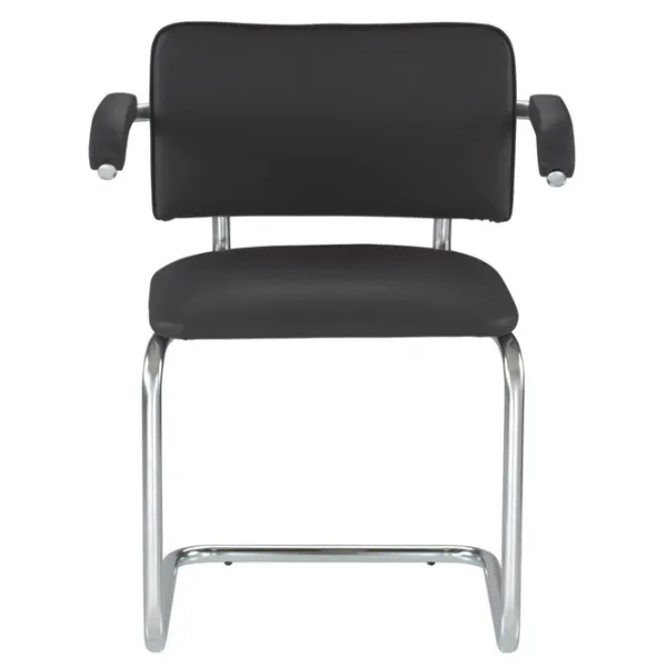 Scaun de birou Nowy Styl Sylwia Arm Chrome Piele artificială/ Black photo 2