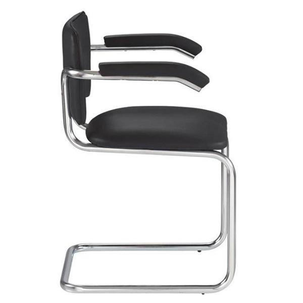 Scaun de birou Nowy Styl Sylwia Arm Chrome Piele artificială/ Black photo 3