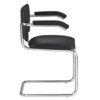 Офисный стул Nowy Styl Sylwia Arm Chrome Искусственная кожа/ Черный photo 3