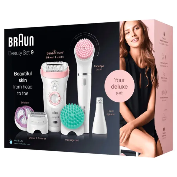 Эпилятор Braun SES 9985 BS Сухая/ Влажная/ Розовый Белый photo 5