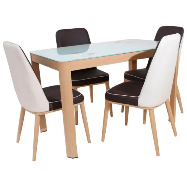 Masă de bucătărie DecoPrim Sonoma Sticlă/ Beige photo 3