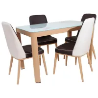 Masă de bucătărie DecoPrim Sonoma Sticlă/ Beige photo 3