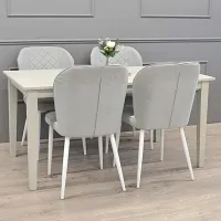 Masă de bucătărie extensibilă DecoPrim Beaumont MDF/ Light Gray photo 4